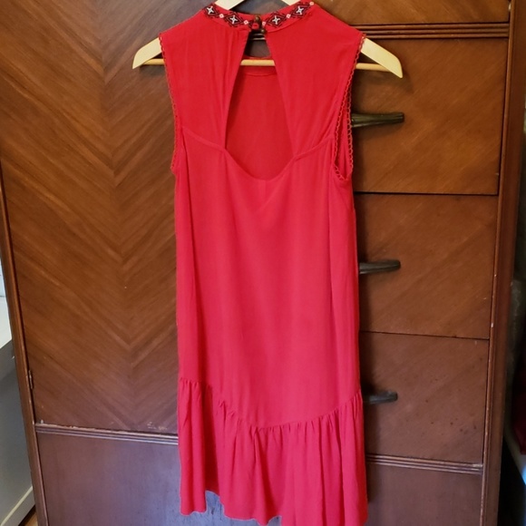 Boho Embroidered Red Dress - Picture 4 of 8